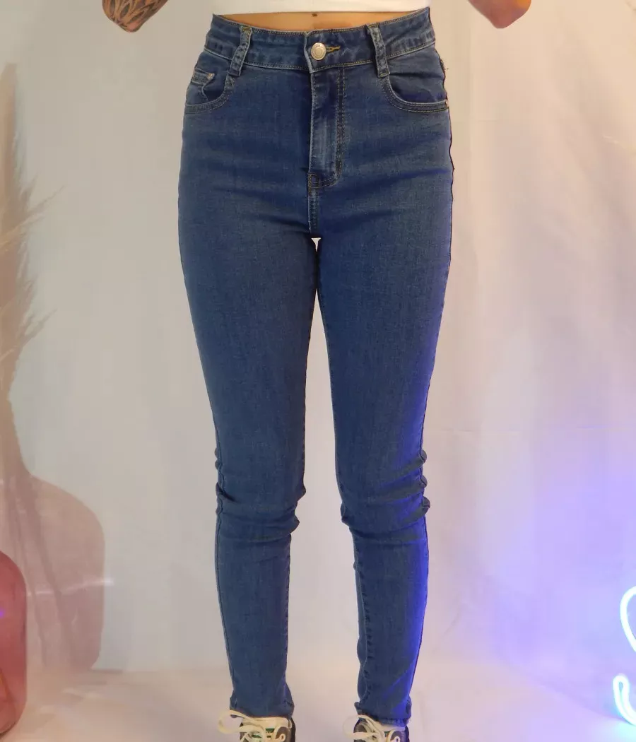 Jeans slim taille haute