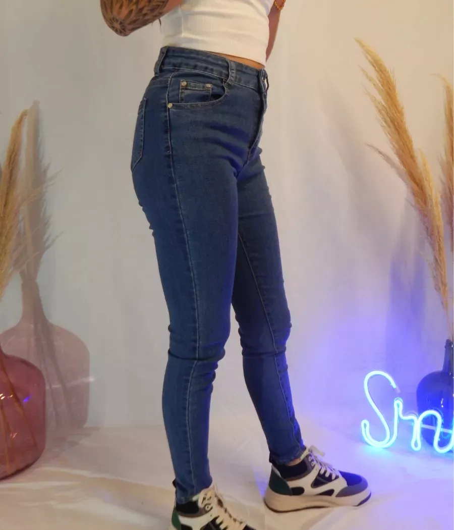 Jeans slim taille haute