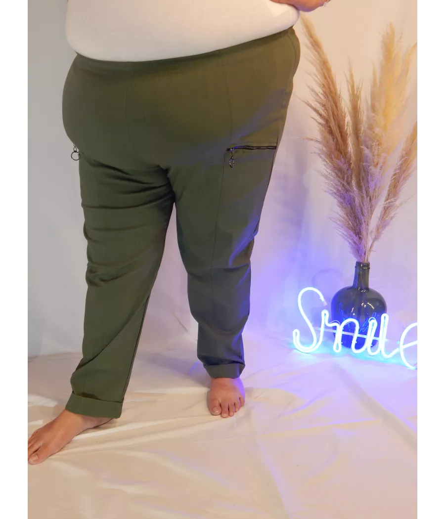 Pantalon stretch zippée